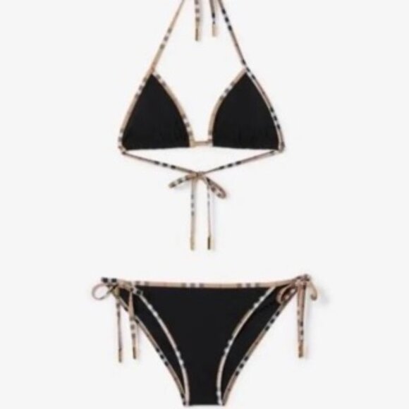 Burberry Check Detail Triangle Bikini M - Picture 1 of 4